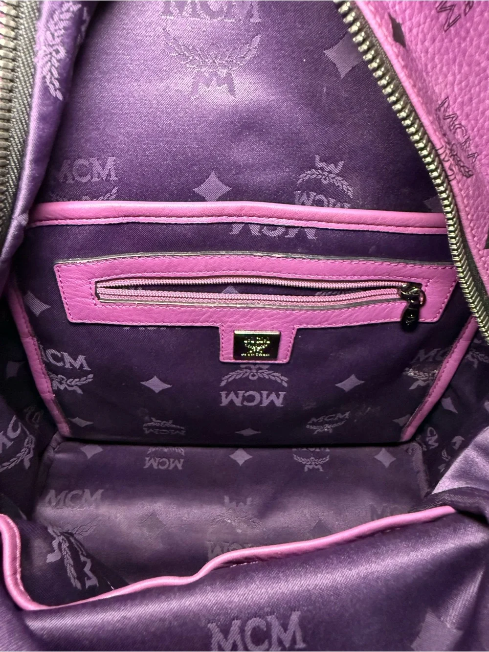 MCM Purple Visetos Mini Backpack
